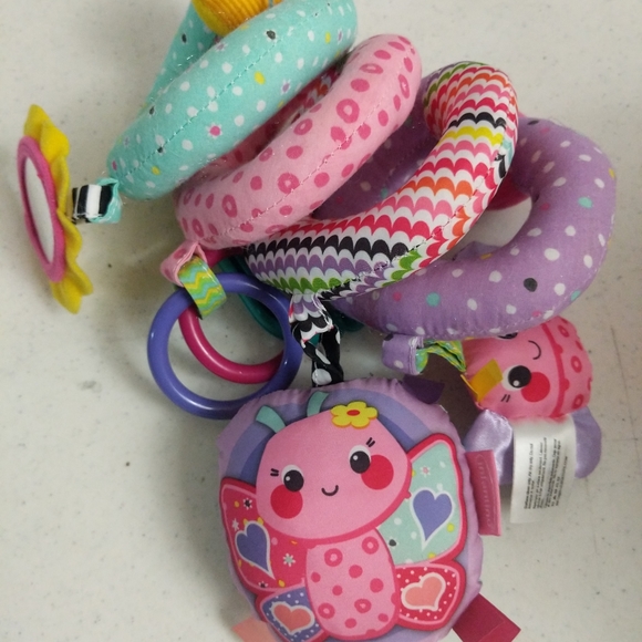 Infantino Spiral Activity Toy Pink Bird Butterfly Baby Rattle - Picture 6 of 15